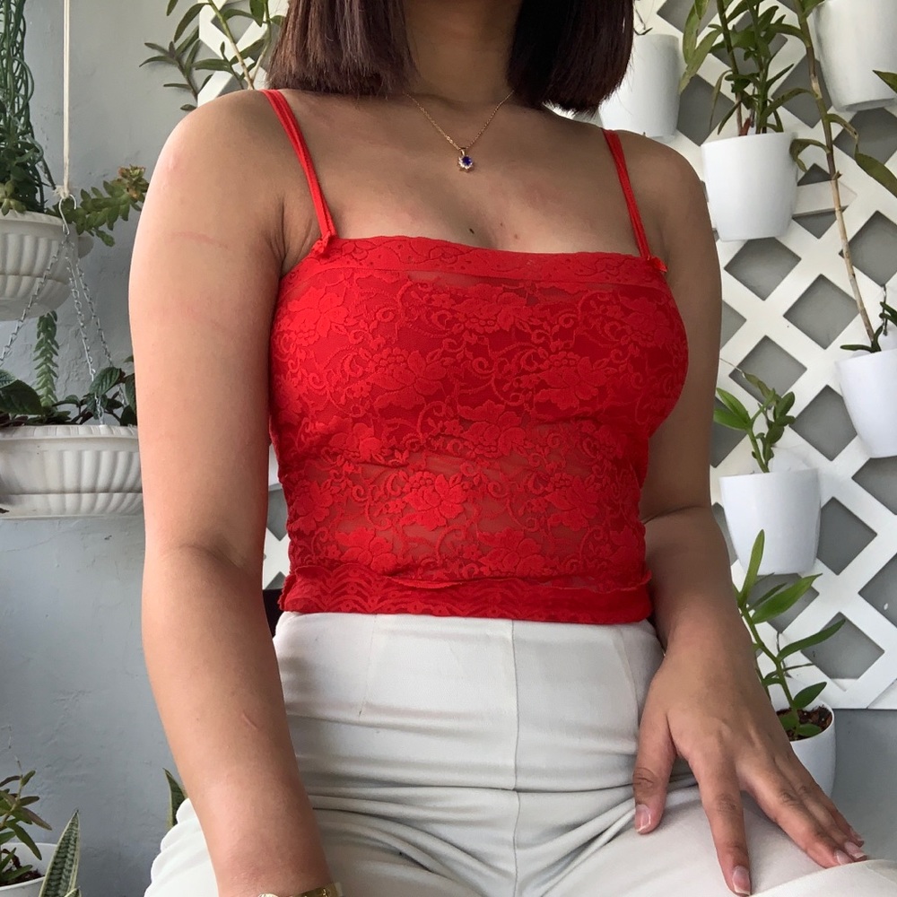 Red lace Cami